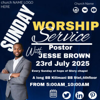 Worship Sunday service Instagram Post template