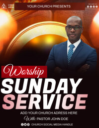 Worship sunday service Flyer (US Letter) template