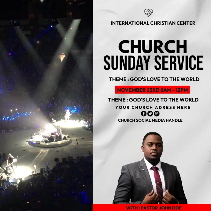worship sunday service Instagram Post template