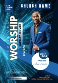 worship sunday service A4 template