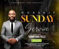 Worship Sunday service flyer Medium Rectangle template