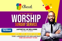 WORSHIP SUNDAY SERVICE FLYER Rótulo template