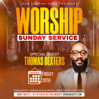 Worship Sunday service flyer Instagram Post template