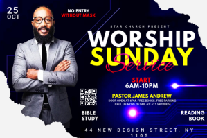 worship Sunday service template Label