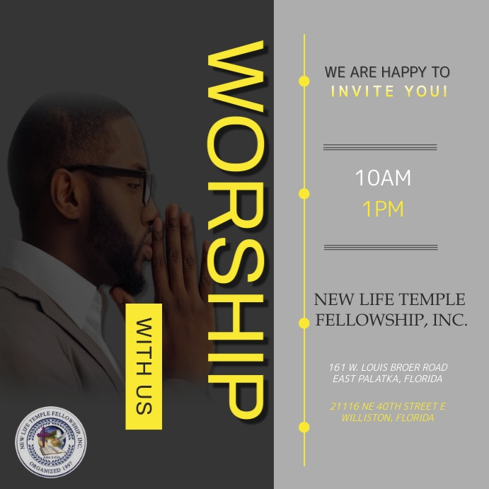 WORSHIP WITH US at NLTF Instagram Post template