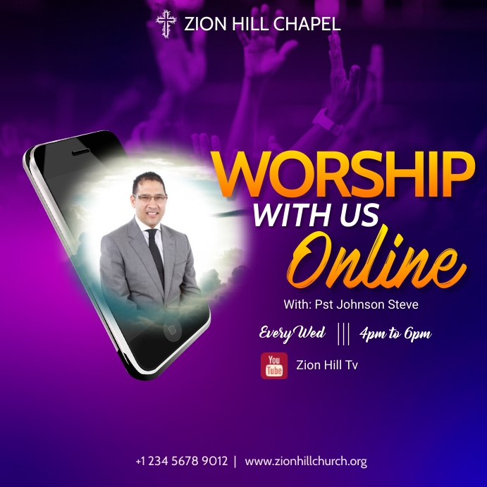worship with us Instagram Post template
