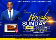 WORSHIP WITH US Postcard template