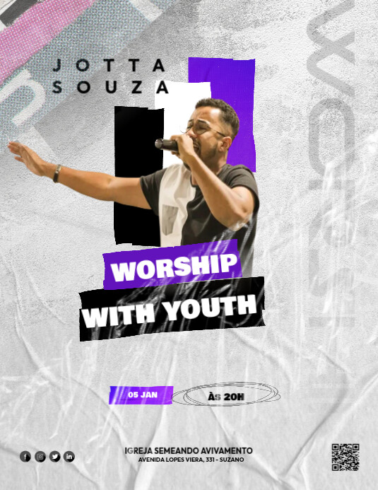 Worship with youth Template PosterMyWall