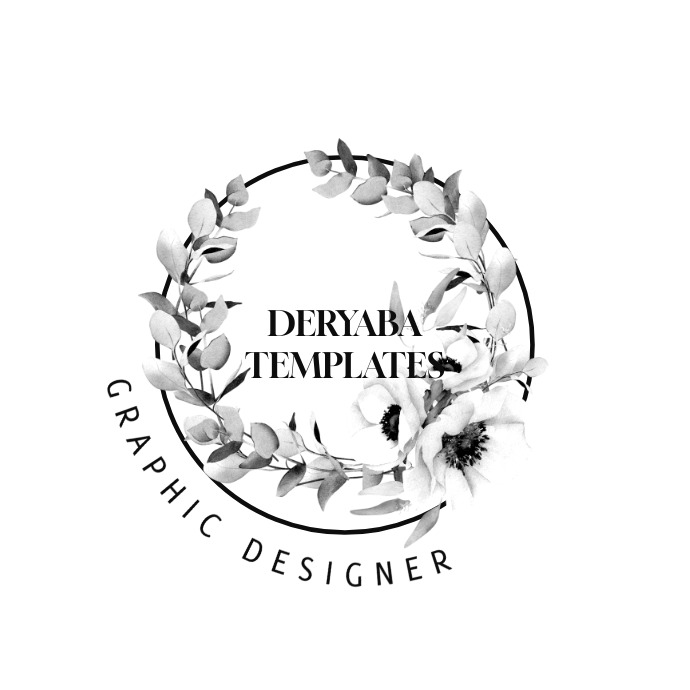 Wreath Black & White Circle Transparent Logo Logotyp template
