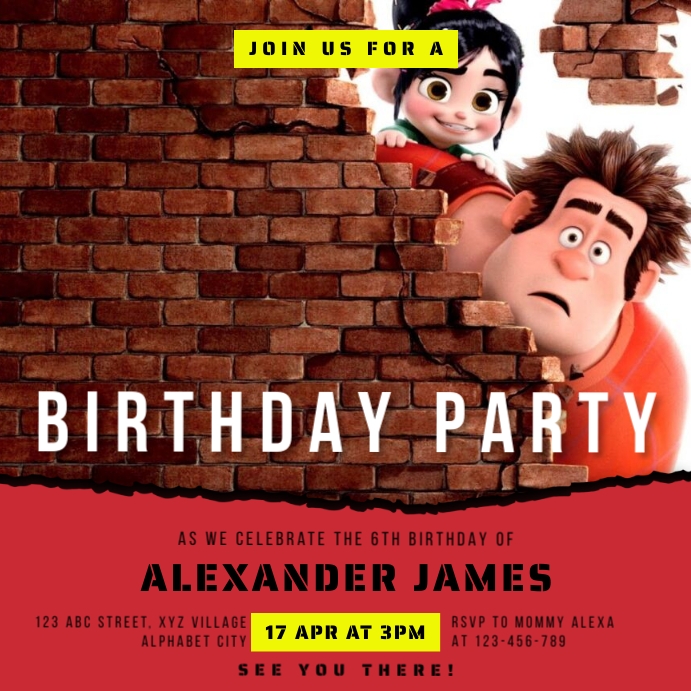 Copy of Wreck It Ralph Birthday Invitation | PosterMyWall