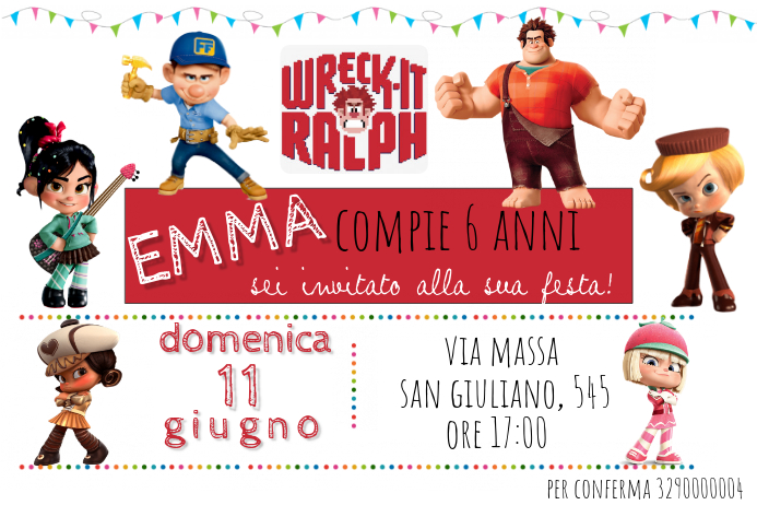 Wreck it Ralph Birthday Invitation Iphosta template