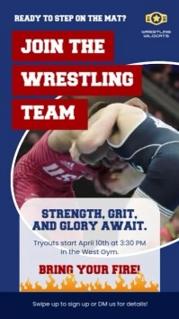Wrestling Team School Instagram Story Video Instagram-verhaal template