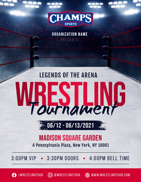 Wrestling Tournament Flyer Template PosterMyWall