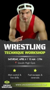 Wrestling Workshop Highschool Instagram Story Instagram-verhaal template