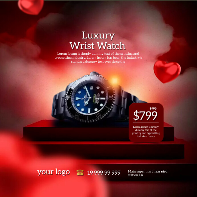 Watch Advertising Examples wrist watch ad Template | PosterMyWall