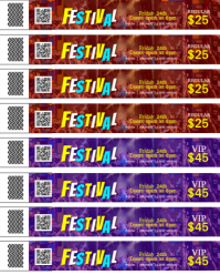 Wristband ticket bracelet festival access pass concert event entry admission band editable template Instagram Portrait