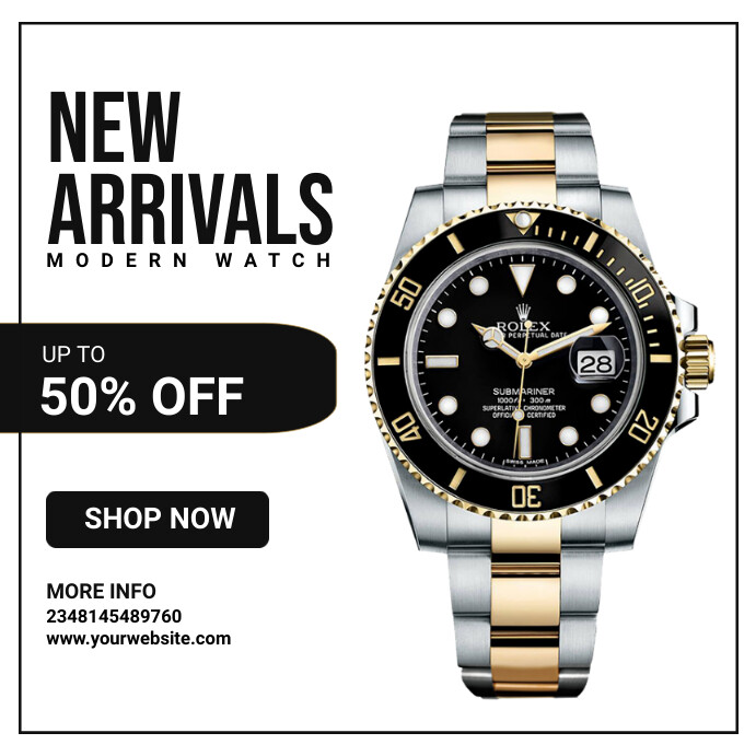 wristwatch2 Wpis na Instagrama template