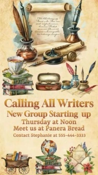 Writer's Club Invitation Announcement Instagram Story template