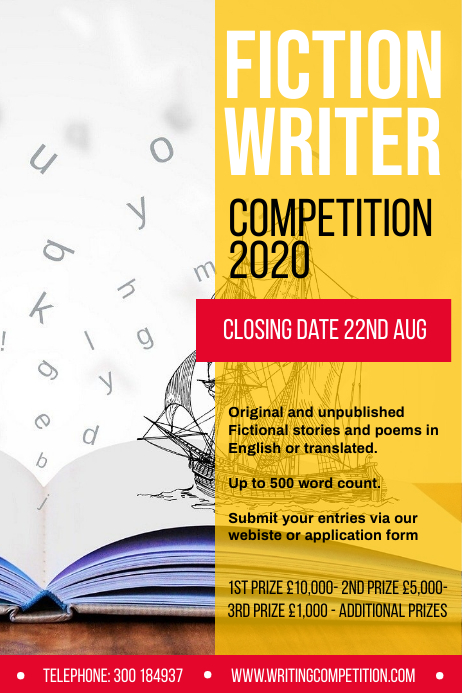 Writing Competition Poster Template | PosterMyWall