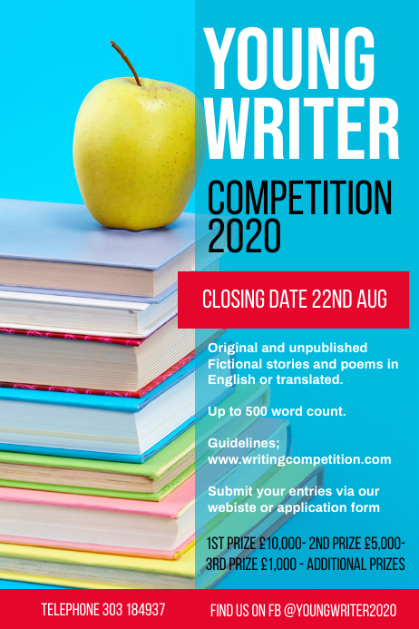 Writing Competition Poster Template | PosterMyWall