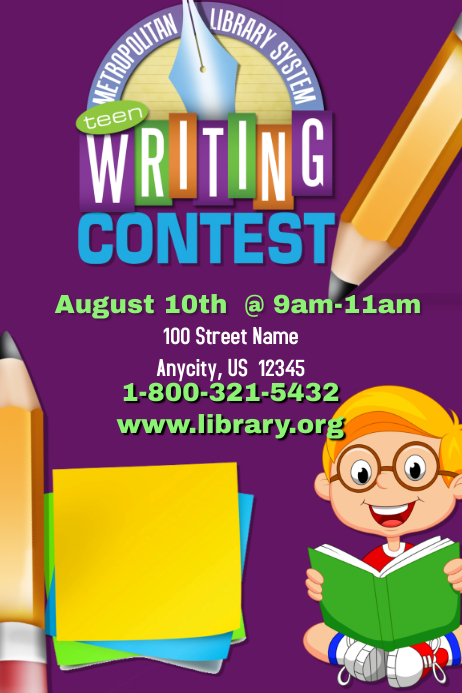 Clean Writing Contest Writing contest template | PosterMyWall