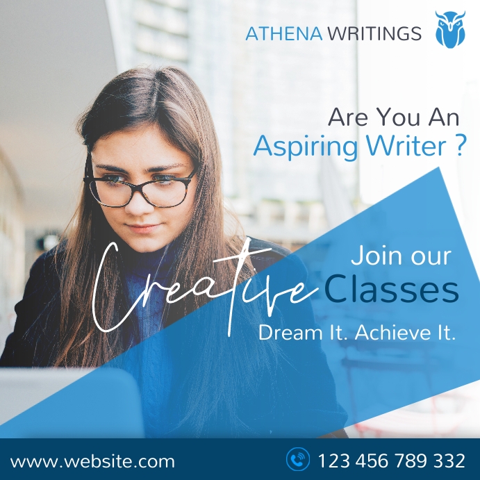 writing creative classes advertisement instag โพสต์บน Instagram template