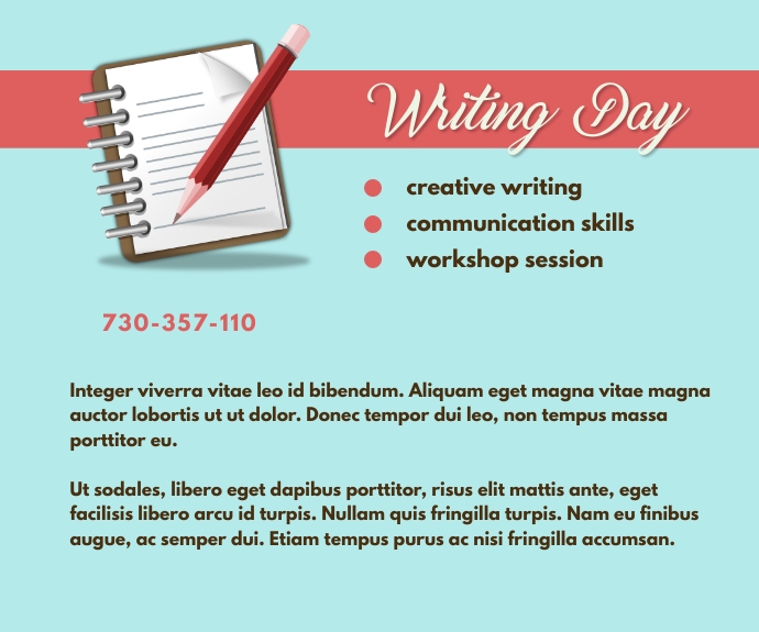 Writing Day Template | PosterMyWall