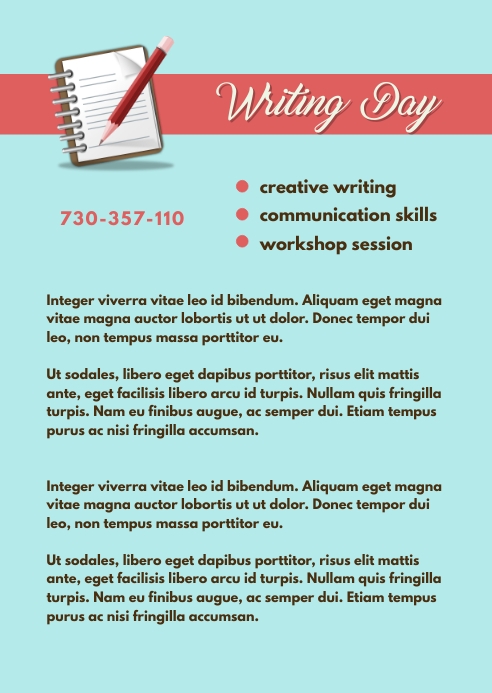 Writing Day Template | PosterMyWall