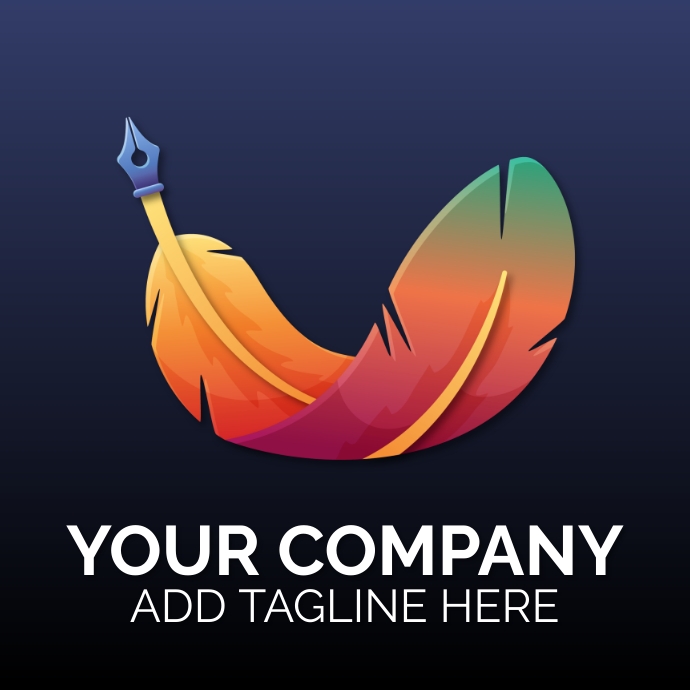 Writing story trough video (feather play) Logo template