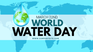 Blue World Water Day Præsentation Template