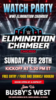 WWE Elimination Chamber Watch Party Social Media Template. Instagram Story
