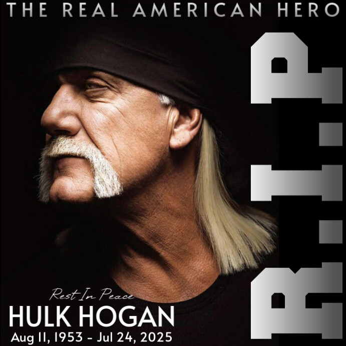 WWE Legend Hulk Hogan RIP Poster Instagram Plasing template