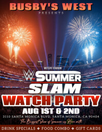 WWE Summer Slam 2025 Watch Party Flyer(US) template