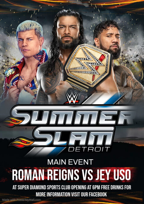 Wwe Summerslam Flyer Template PosterMyWall