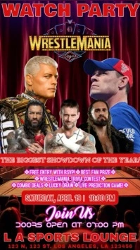 WWE Wrestlemania 2025 Watch Party Instagram Post Template