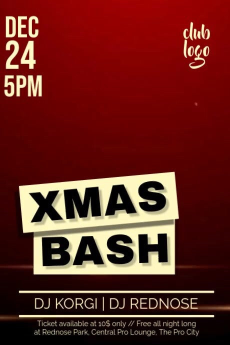 X MAS BASH Poster template