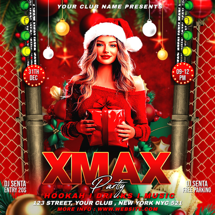 X-max Party Flyer Instagram Post template