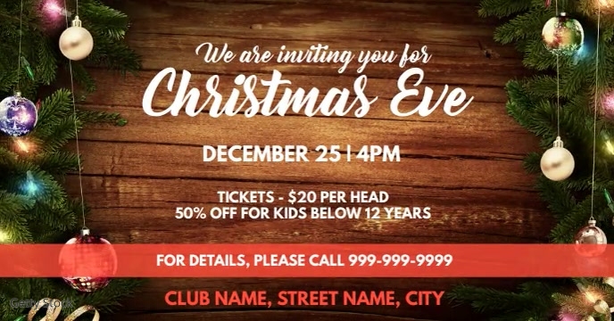 Xmas eve invitation facebook event cover Template | PosterMyWall