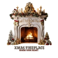 Xmas Fireplace Logo template