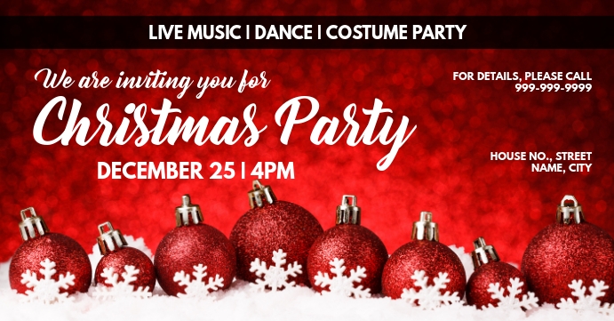 Christmas party facebook event cover Template | PosterMyWall
