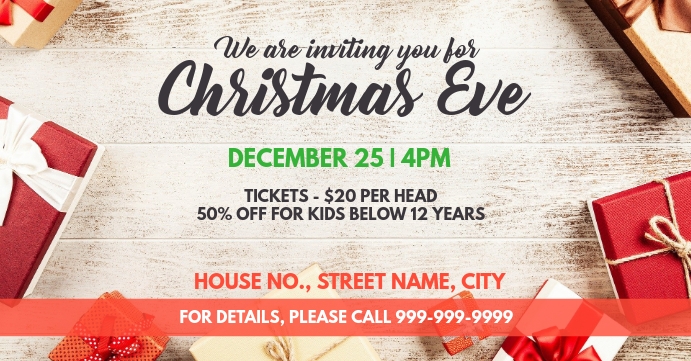 Xmas eve facebook event cover Template | PosterMyWall