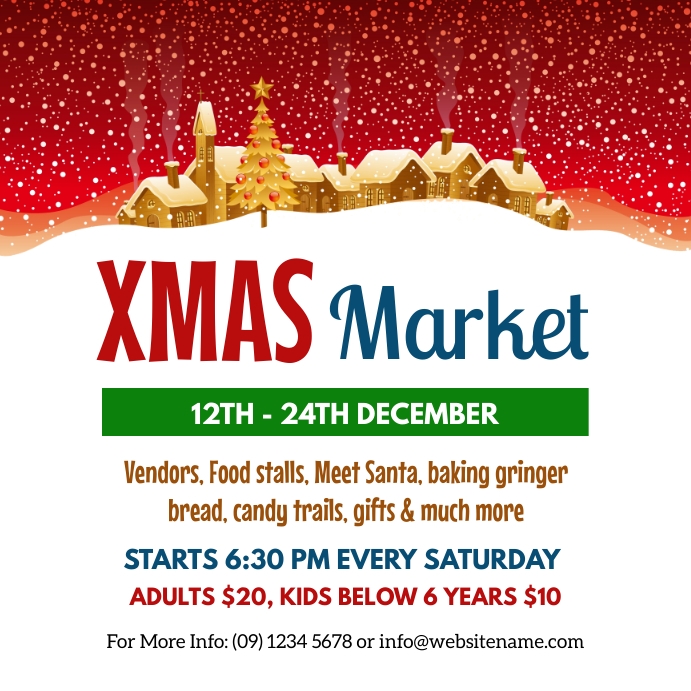 Xmas market instagram Post Template | PosterMyWall