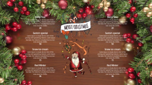 Xmas menu Ekran reklamowy (16:9) template