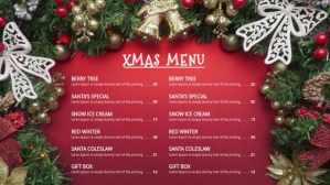 Xmas menu Ekran reklamowy (16:9) template