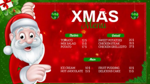 Xmas menu poster Ekran reklamowy (16:9) template