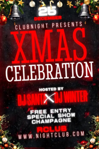Black Christmas Club Event Poster Template
