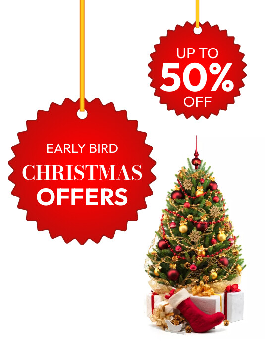 Xmas offers discounts sale Flyer (US Letter) template