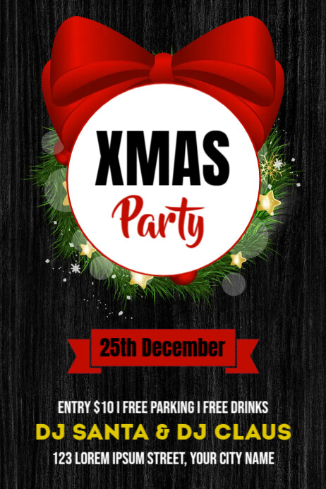 Xmas Party Celebration Poster template