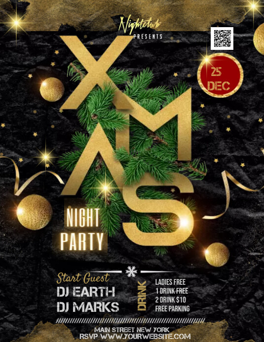 Xmas party flyer Template PosterMyWall