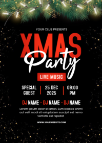 xmas party flyer A6 template